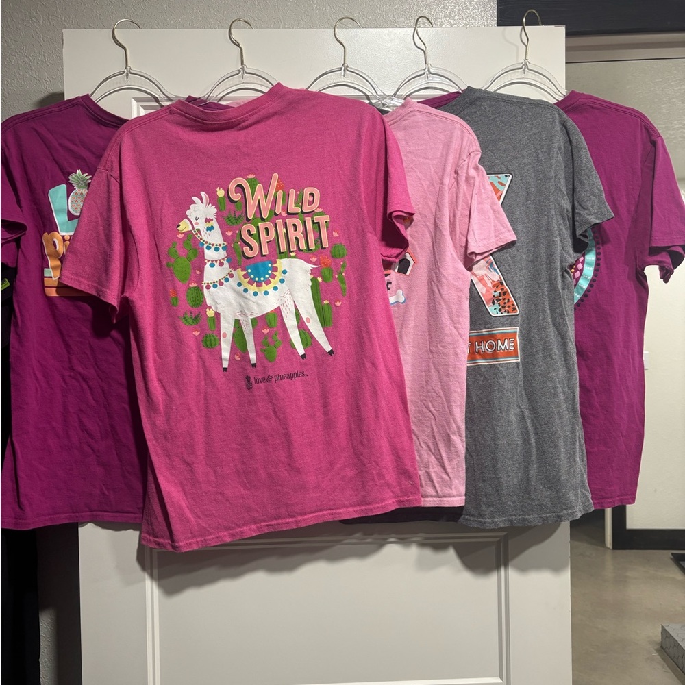 Love & Pineapple Women’s Graphic T-Shirts Set of 5 Size Medium